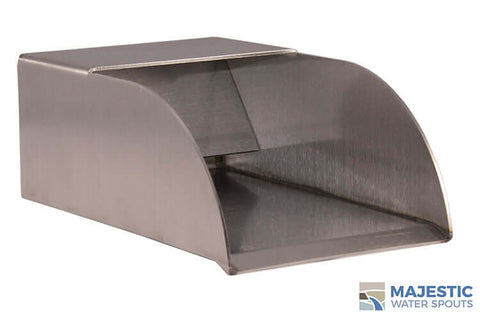 Stainless Steel Jenson 5 inch wide water Scupper for pool and bathtub by Majestic Water Spouts