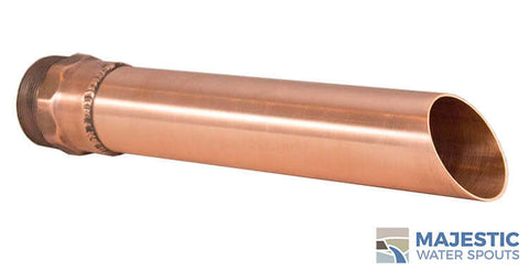 Copper 1.5 inch Keegan Round Tube Water spout for pool water feature and water fountain by Majestic Water Spouts