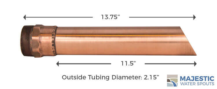Copper 2 inch Round Tube Water Spout for pool fountain water feature 